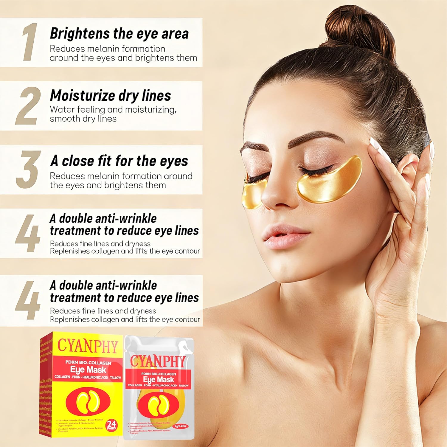 CYANPHY Collagen Under Eye Gel Masks - Image 3