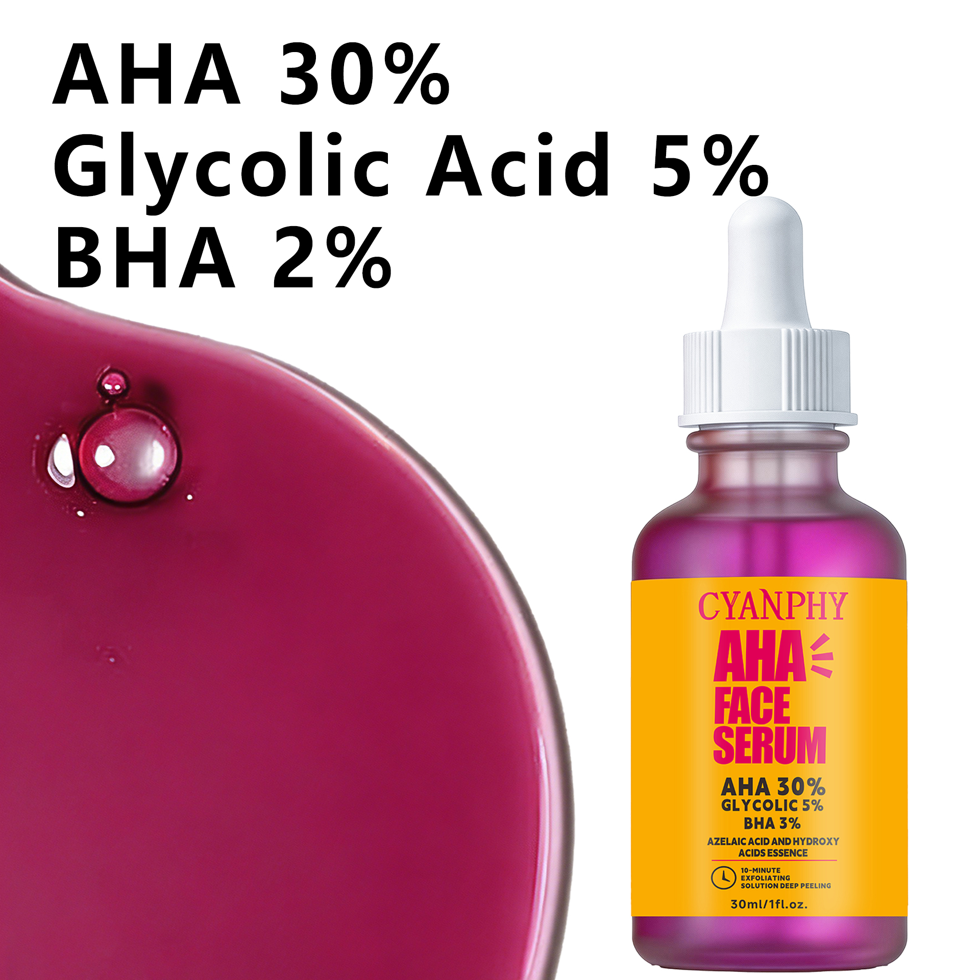 AHA 30% + Glycolic Acid 5%+ BHA 2% Serum - 图片 3